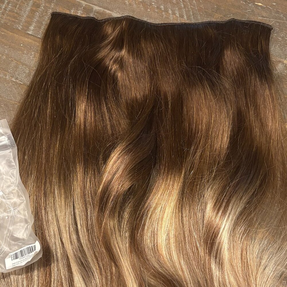 RemyChat Real 100% Human Hair Halo Extension Balayage Chocolate to blonde